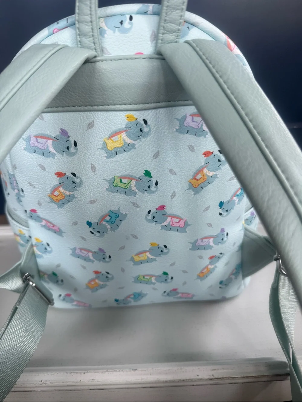 Loungefly Disney Parks; Dumbo Light Blue  Pattern Mini Backpack